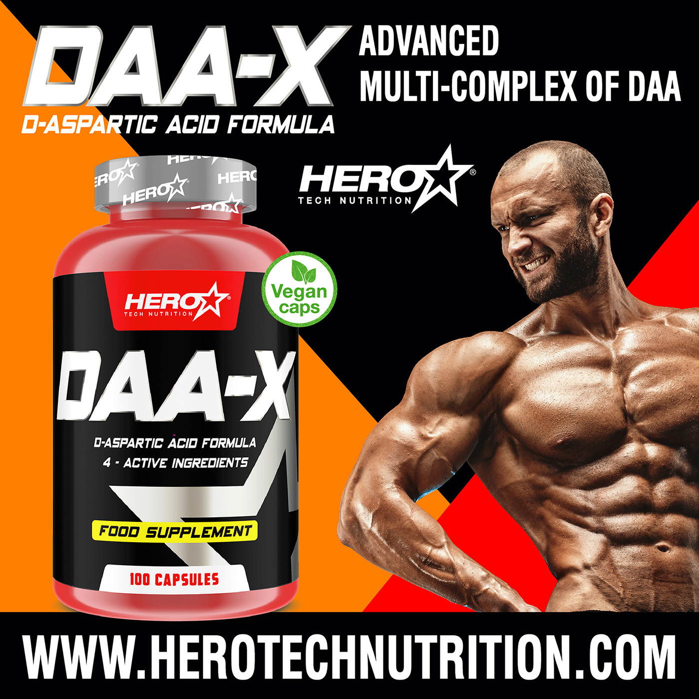 DAA-X ACID ASPARTIC HERO TECH NUTRITION tiredness fatigue